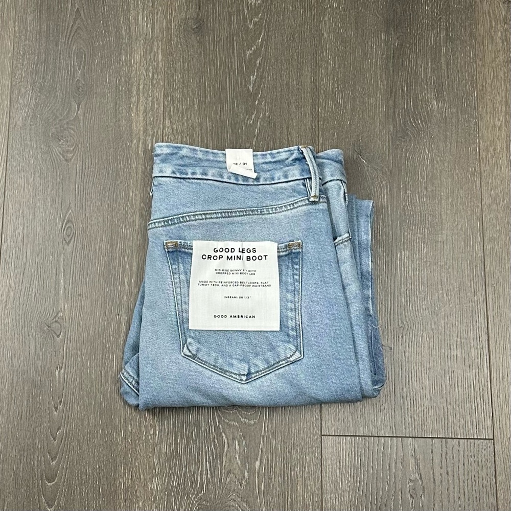Good American Good Legs Crop Mini Boot Sz 12